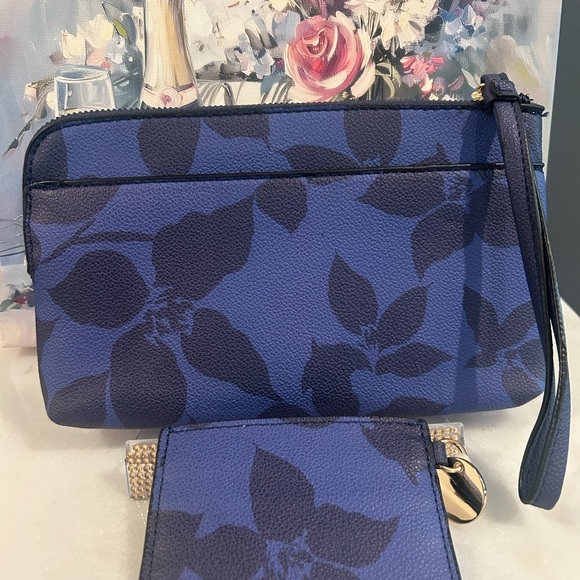 Trina Turk Navy Floral Clutch and Cardholder - Picture 2 of 5